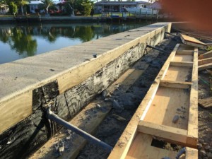 Seawall Construction with DSMS Helical Anchors Marco Island Florida