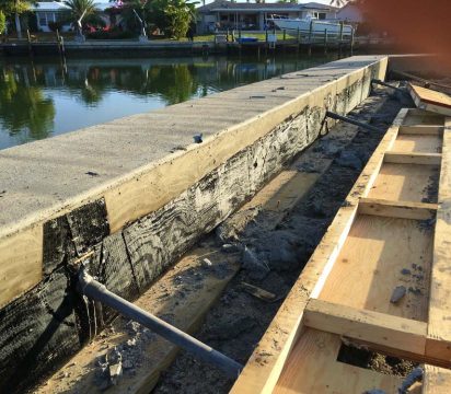 Seawall Construction with DSMS Helical Anchors Marco Island Florida